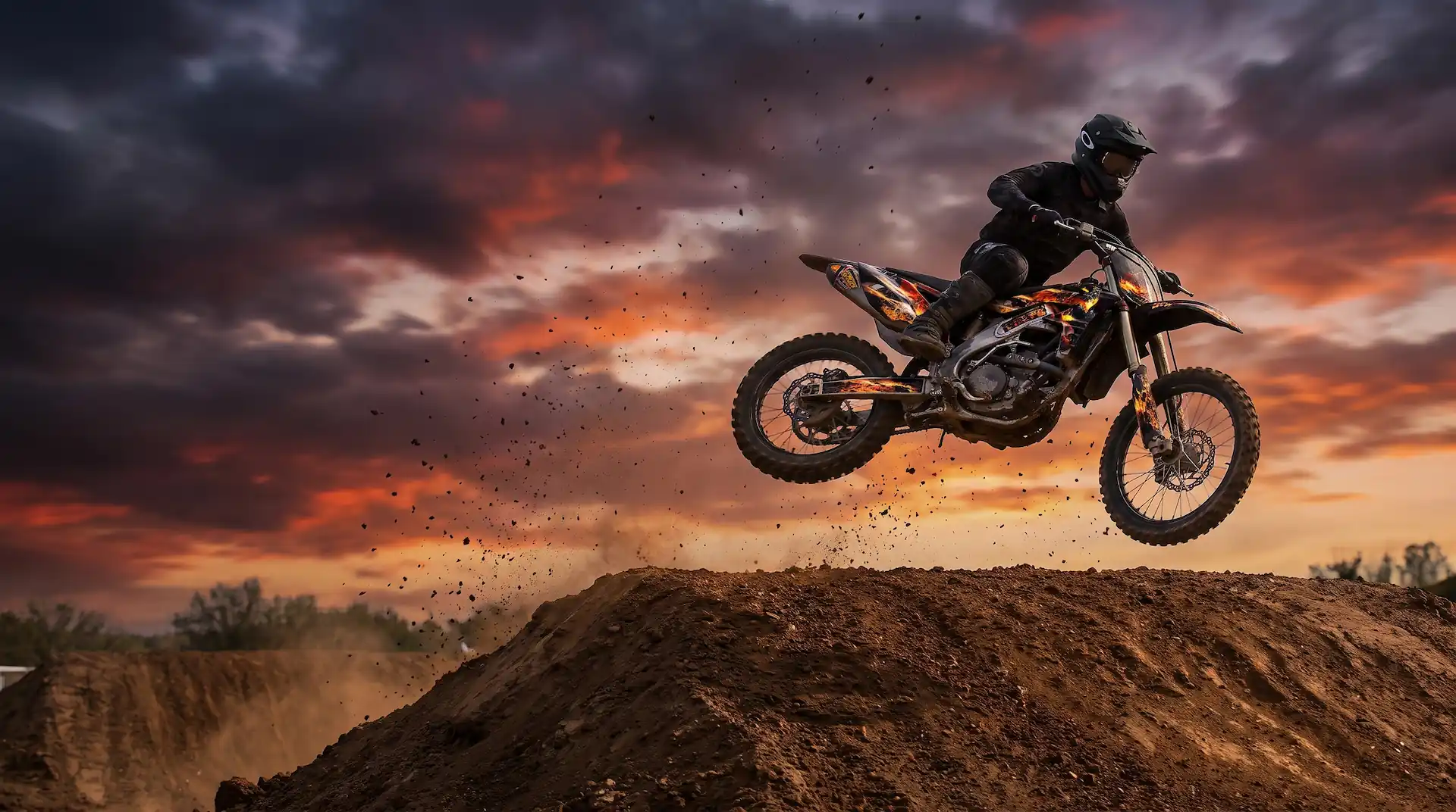 MX / Dirt Bike wrapped in the Firestorm design