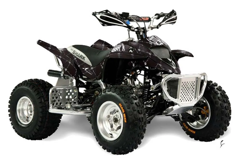 Apex Pro Shark MXR 70 / 90 ATV Graphic Kit - All Years Silver Star - Reloaded Black