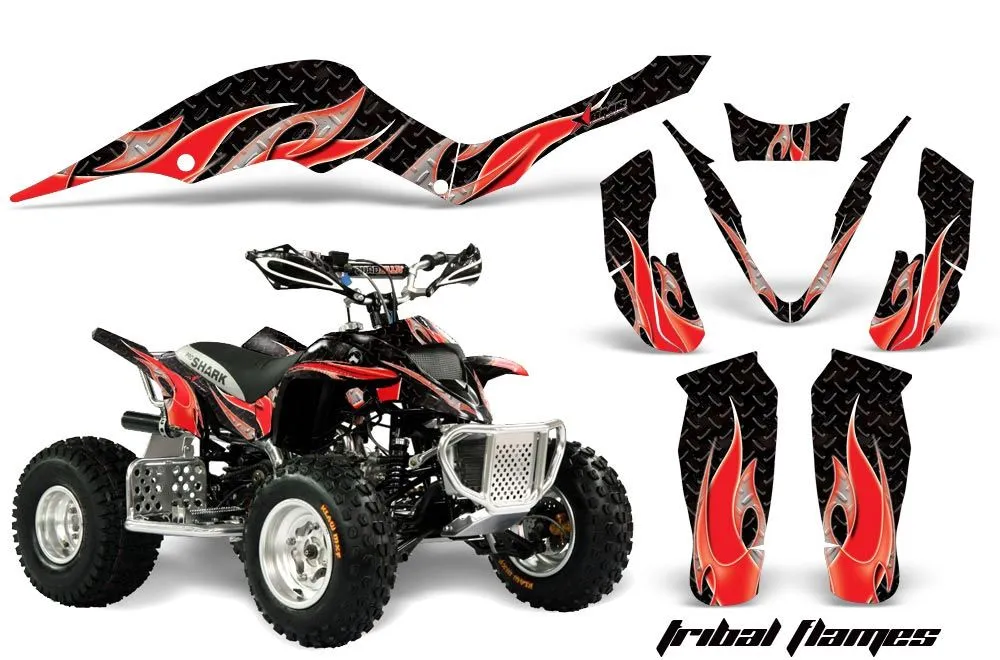 Apex Pro Shark MXR 70 / 90 ATV Graphic Kit - All Years Tribal Flames Red