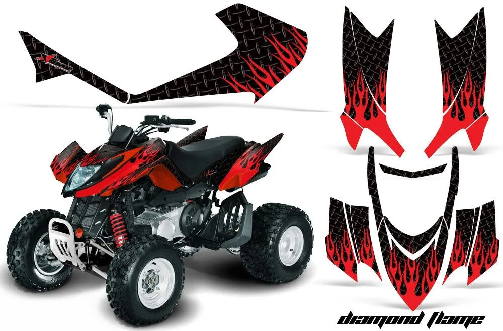 Arctic Cat DVX300 ATV Graphic Kit - All Years Diamond Flame Red