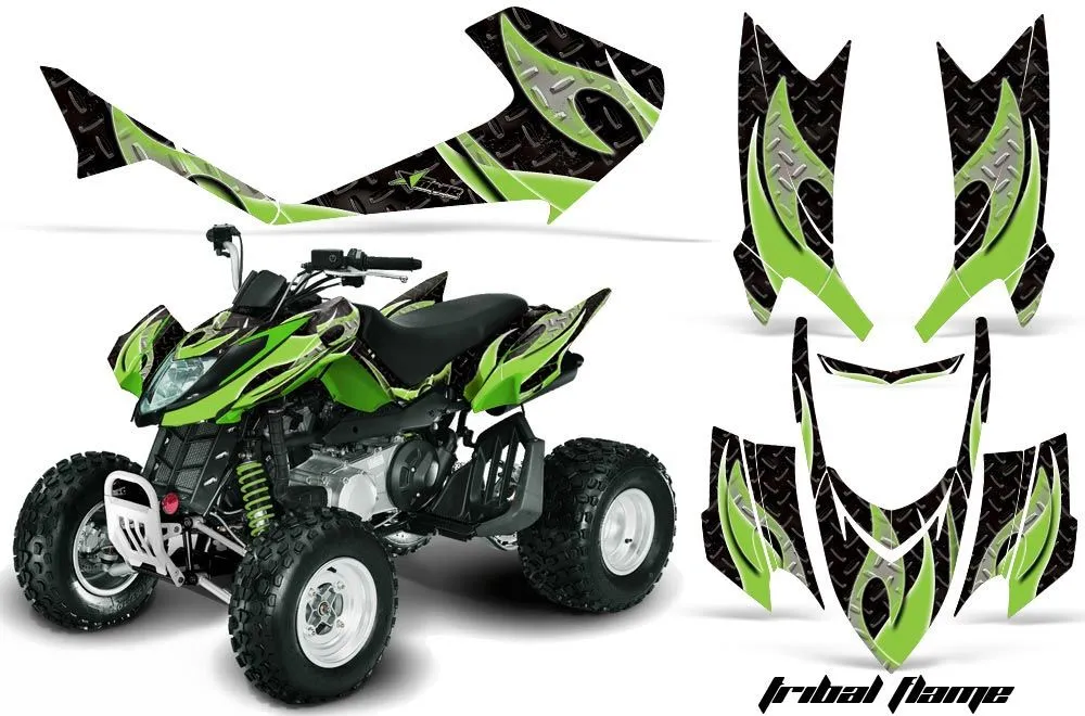 Arctic Cat DVX300 ATV Graphic Kit - All Years Tribal Flames Green