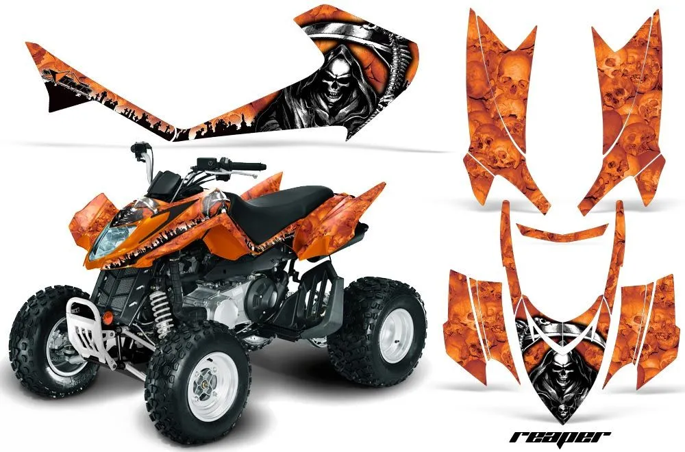 Arctic Cat DVX400 ATV Graphic Kit - All Years Reaper Orange