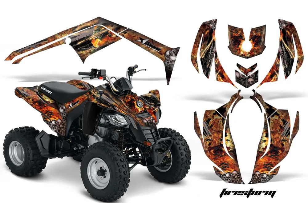 Can Am Bombardier DS250 ATV Graphic Kit - 2006-2021 Firestorm Black