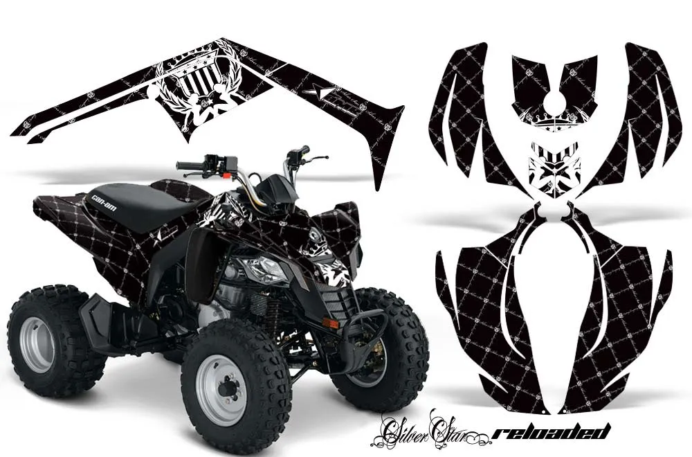 Can Am Bombardier DS250 ATV Graphic Kit - 2006-2021 Silver Star - Reloaded White