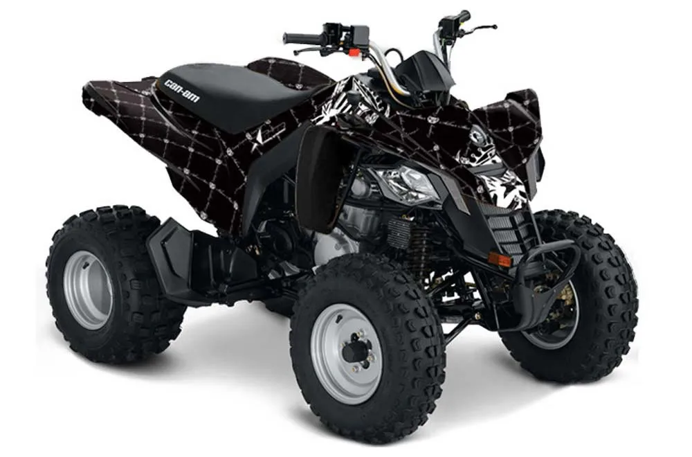 Can Am Bombardier DS250 ATV Graphic Kit - 2006-2021 Silver Star - Reloaded White
