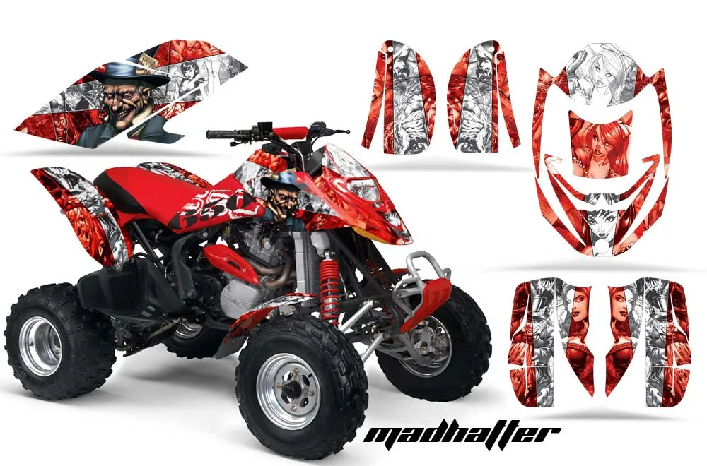 Can Am Bombardier DS650 ATV Graphic Kit - 2000-2007 Mad Hatter Red