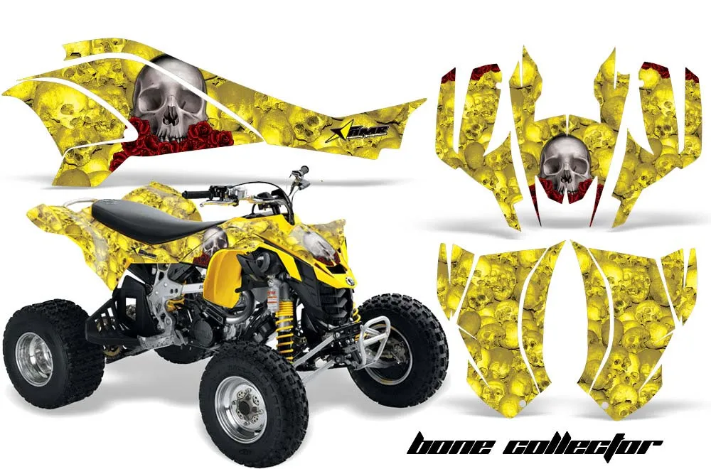 Can Am DS450 / DS450X EFI ATV Graphic Kit - 2008-2016 Bone Collector Yellow