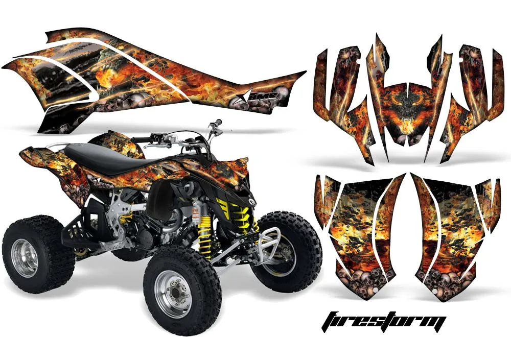 Can Am DS450 / DS450X EFI ATV Graphic Kit - 2008-2016 Firestorm Black