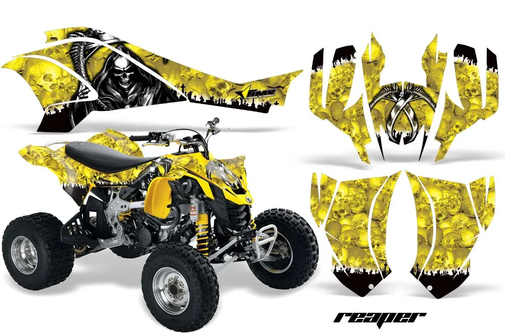 Can Am DS450 / DS450X EFI ATV Graphic Kit - 2008-2016 Reaper Yellow