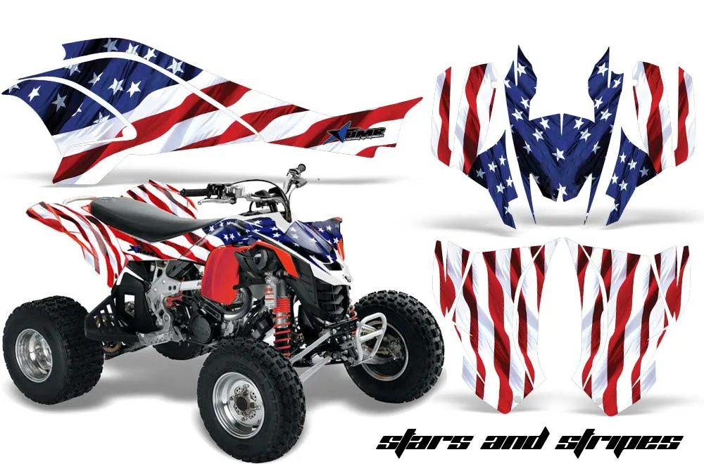 Can Am DS450 / DS450X EFI ATV Graphic Kit - 2008-2016 Stars n Stripes Red