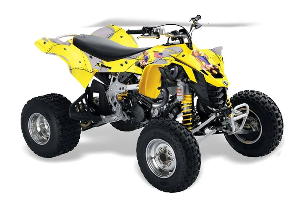 Can Am DS450 / DS450X EFI ATV Graphic Kit - 2008-2016 T Bomber Yellow