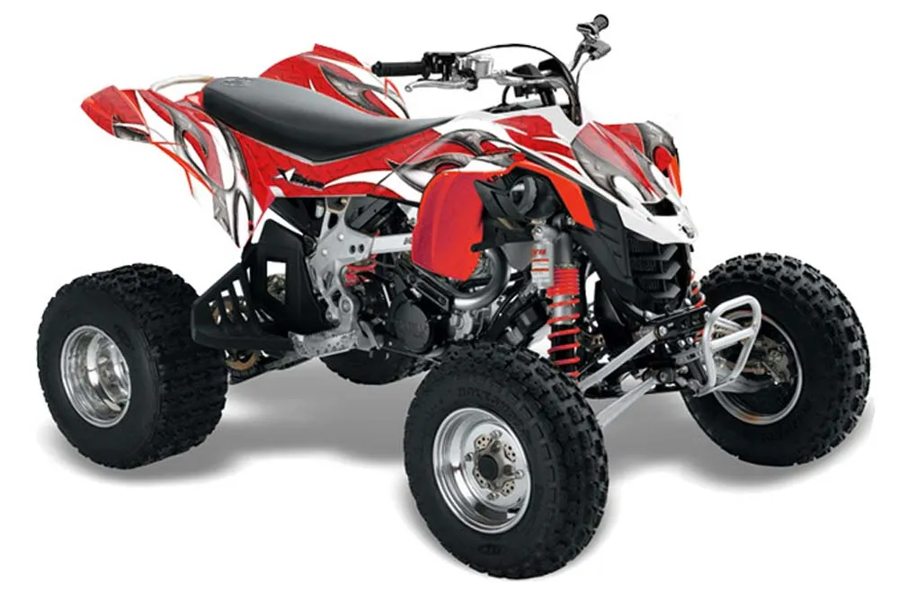 Can Am DS450 / DS450X EFI ATV Graphic Kit - 2008-2016 Tribal Flames White