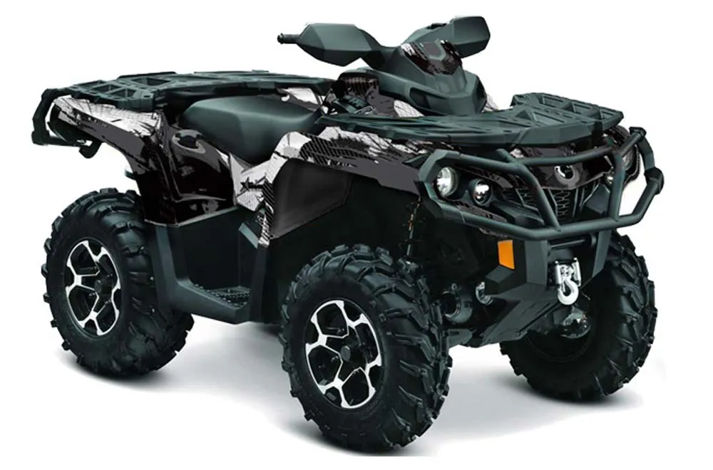 Can Am Outlander 500 / 650 / 800 / 800R / 1000 XT-P ATV Graphic Kit - 2013-2016 Carbon X Black