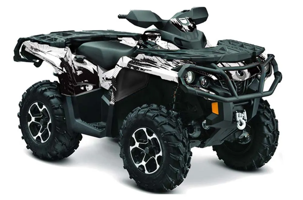 Can Am Outlander 500 / 650 / 800 / 800R / 1000 XT-P ATV Graphic Kit - 2013-2016 Carbon X White