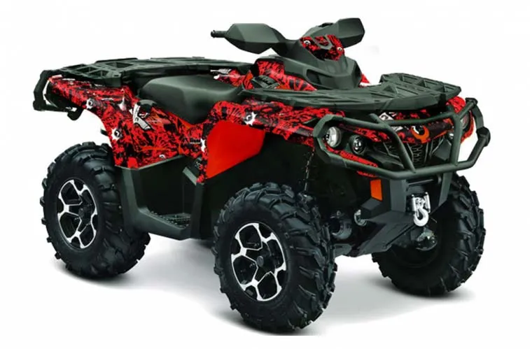 Can Am Outlander 500 / 650 / 800 / 800R / 1000 XT-P ATV Graphic Kit - 2013-2016 Guns Red