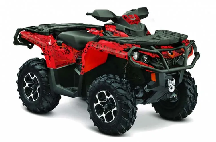 Can Am Outlander 500 / 650 / 800 / 800R / 1000 XT-P ATV Graphic Kit - 2013-2016 Meltdown Red