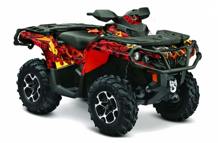 Can Am Outlander 500 / 650 / 800 / 800R / 1000 XT-P ATV Graphic Kit - 2013-2016 Motorhead Red