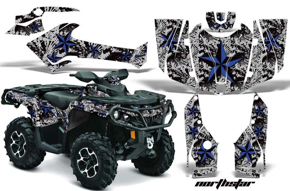 Can Am Outlander 500 / 650 / 800 / 800R / 1000 XT-P ATV Graphic Kit - 2013-2016 Northstar Blue