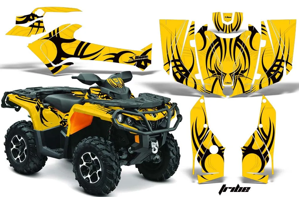 Can Am Outlander 500 / 650 / 800 / 800R / 1000 XT-P ATV Graphic Kit - 2013-2016 Tribe Yellow