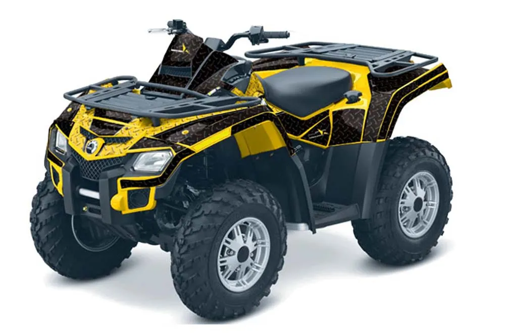 Can Am Outlander EFI 500 / 650 / 800 / 1000 ATV Graphic Kit - 2006-2011 Diamond Race Yellow