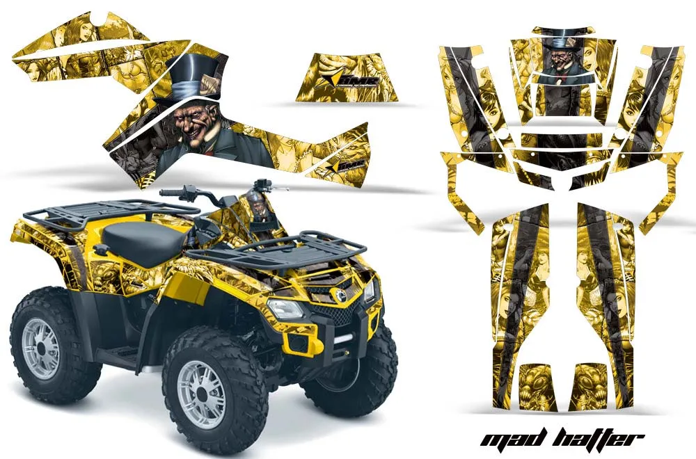 Can Am Outlander EFI 500 / 650 / 800 / 1000 ATV Graphic Kit - 2006-2011 Mad Hatter Yellow
