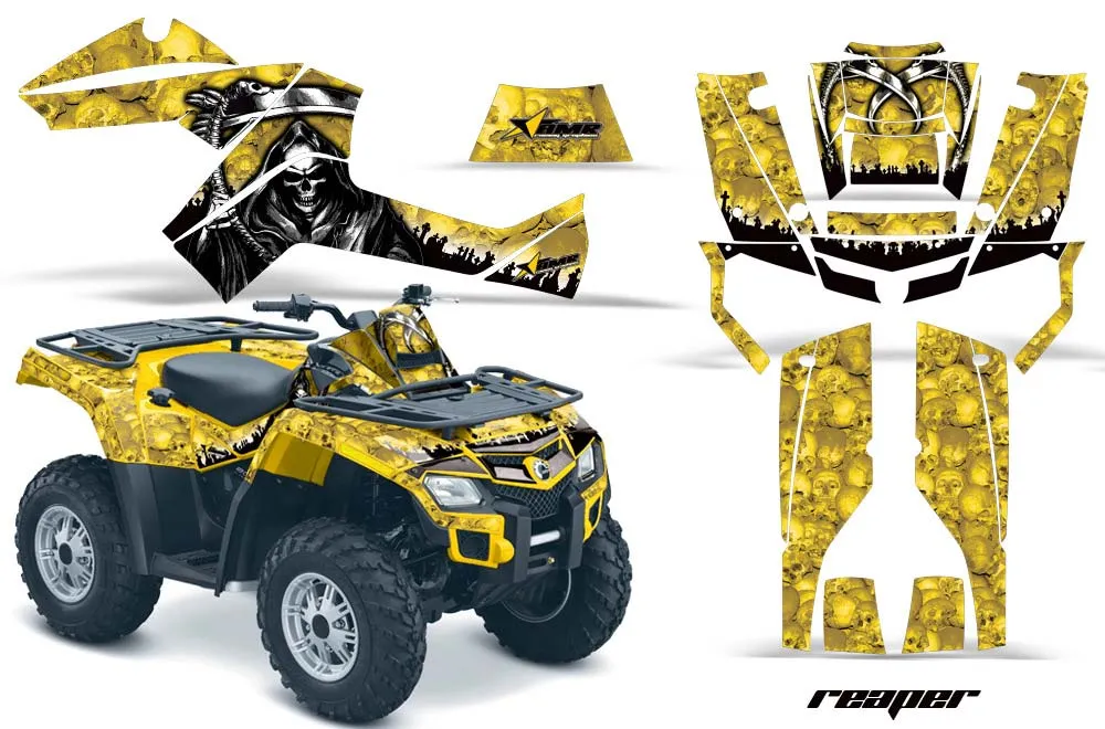 Can Am Outlander EFI 500 / 650 / 800 / 1000 ATV Graphic Kit - 2006-2011 Reaper Yellow