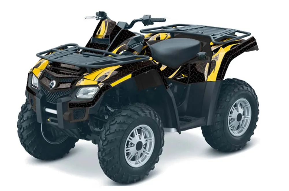 Can Am Outlander EFI 500 / 650 / 800 / 1000 ATV Graphic Kit - 2006-2011 Tribal Flames Yellow