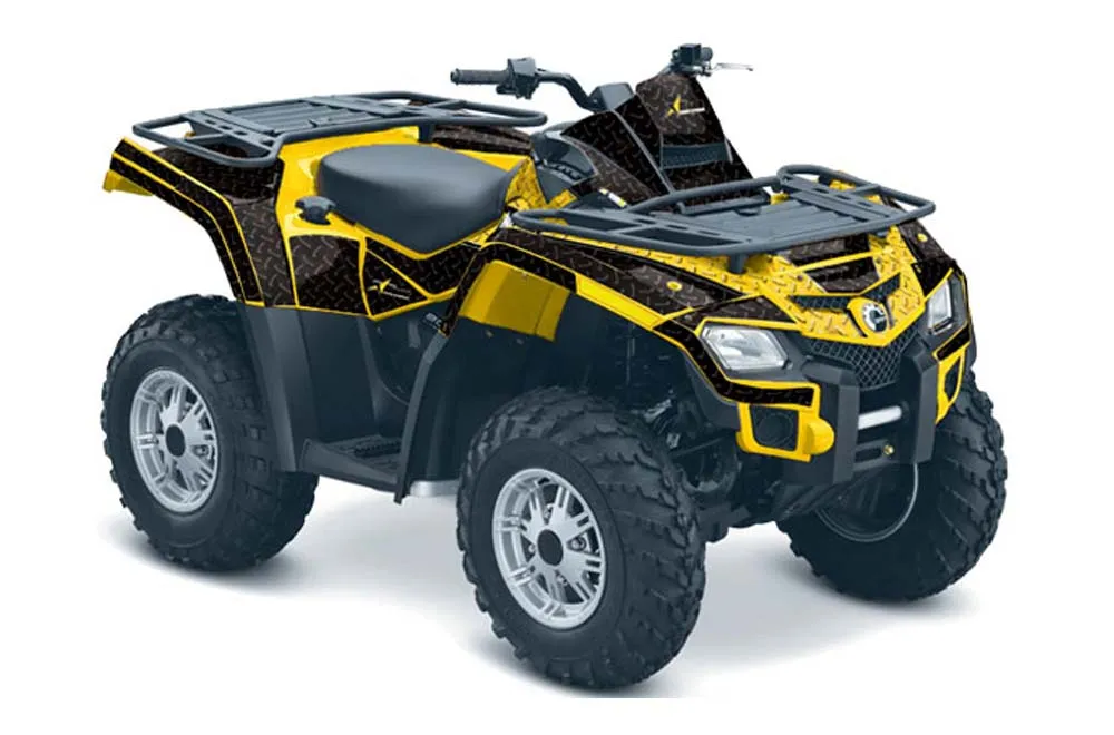 Can Am Outlander EFI 500 / 650 ATV Graphic Kit - 2012-2015 Diamond Race Yellow