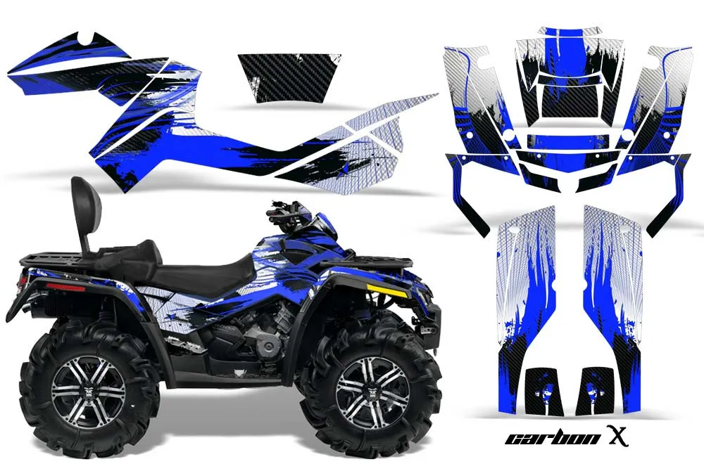 Can Am Outlander MAX 500 / 650 / 800 ATV Graphic Kit - 2006-2012 Carbon X Blue
