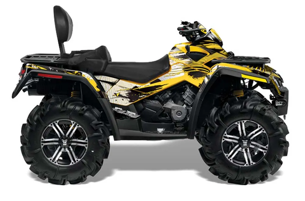 Can Am Outlander MAX 500 / 650 / 800 ATV Graphic Kit - 2006-2012 Carbon X Yellow