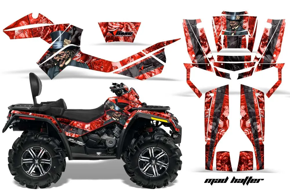 Can Am Outlander MAX 500 / 650 / 800 ATV Graphic Kit - 2006-2012 Mad Hatter Red