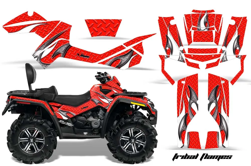 Can Am Outlander MAX 500 / 650 / 800 ATV Graphic Kit - 2006-2012 Tribal Flame Red