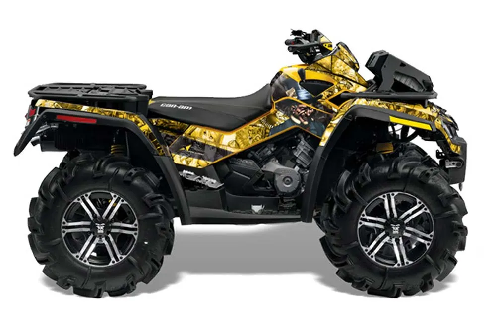 Can Am Outlander XMR 800R ATV Graphic Kit - 2006-2012 Mad Hatter Yellow