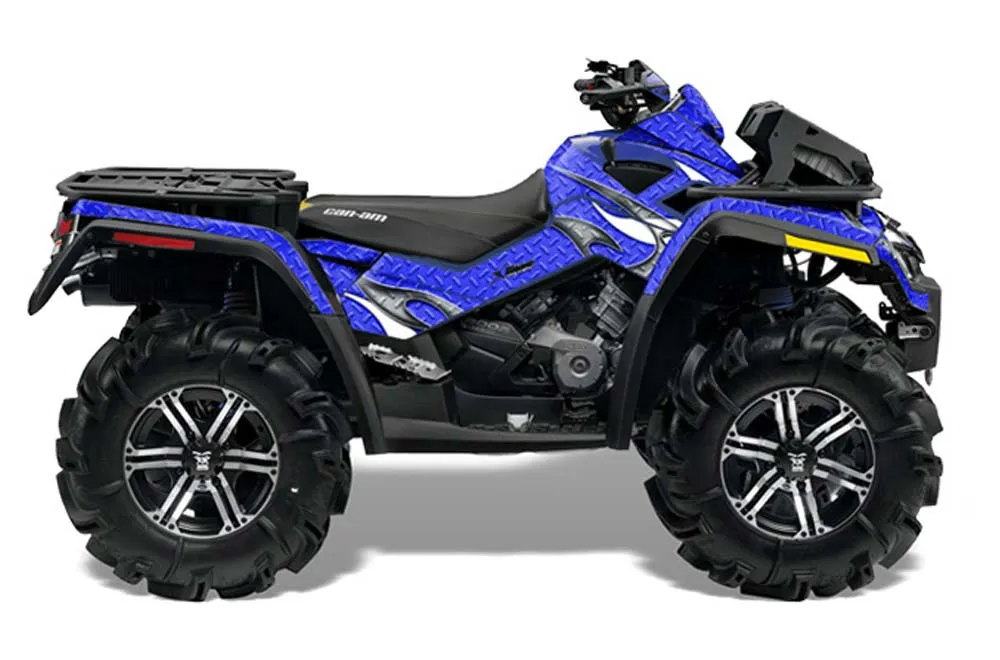 Can Am Outlander XMR 800R ATV Graphic Kit - 2006-2012 Tribal Flames Blue
