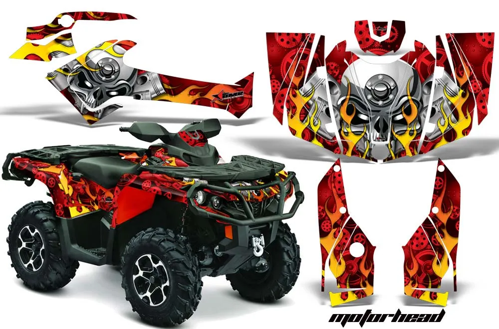 Can Am Outlander XMR / MAX / XT ATV Graphic Kit - 2006-2011 Motorhead Red