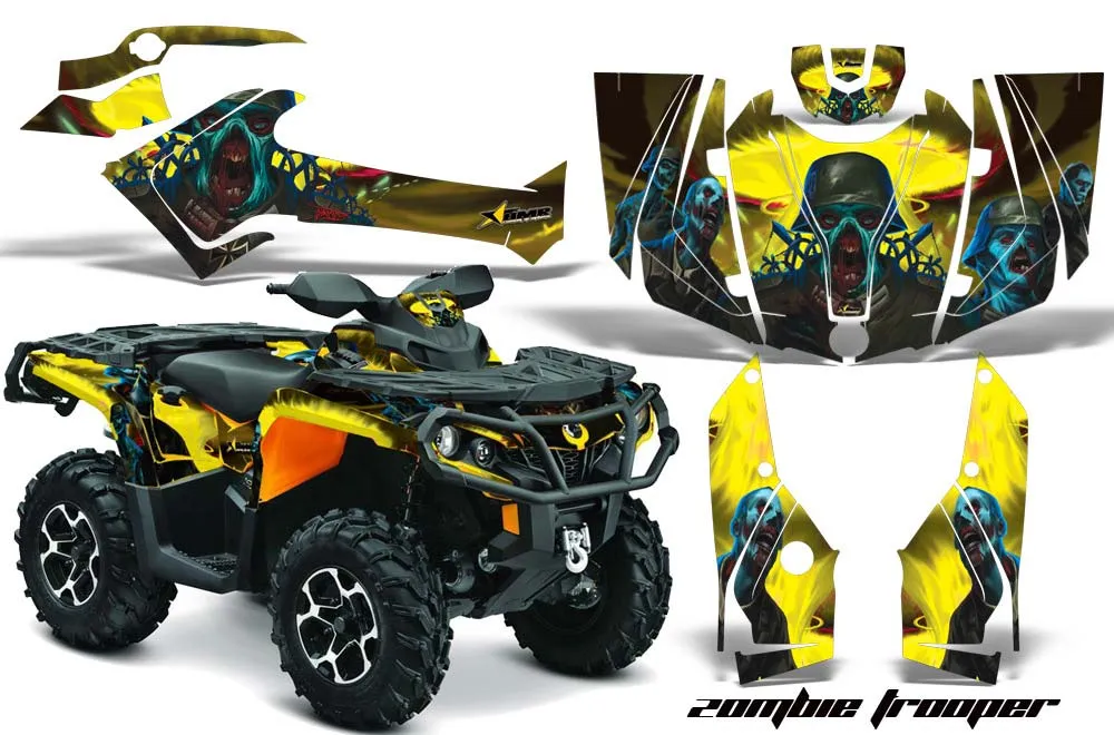Can Am Outlander XMR / MAX / XT ATV Graphic Kit - 2006-2011 Zombie Trooper Yellow