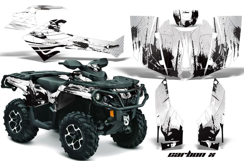 Can Am Outlander XT / DPS / SST ATV Graphic Kit - 2013-2016 Carbon X White