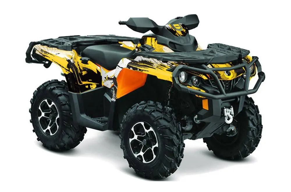 Can Am Outlander XT / DPS / SST ATV Graphic Kit - 2013-2016 Carbon X Yellow