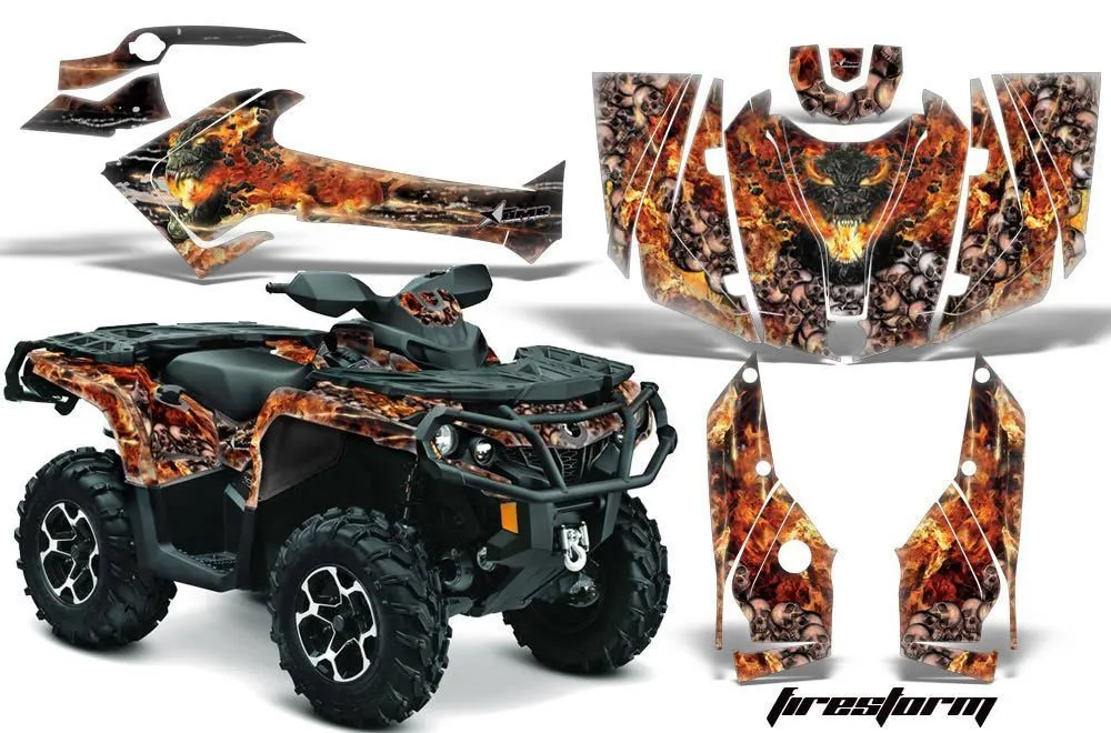 Can Am Outlander XT / DPS / SST ATV Graphic Kit - 2013-2016 Firestorm Silver