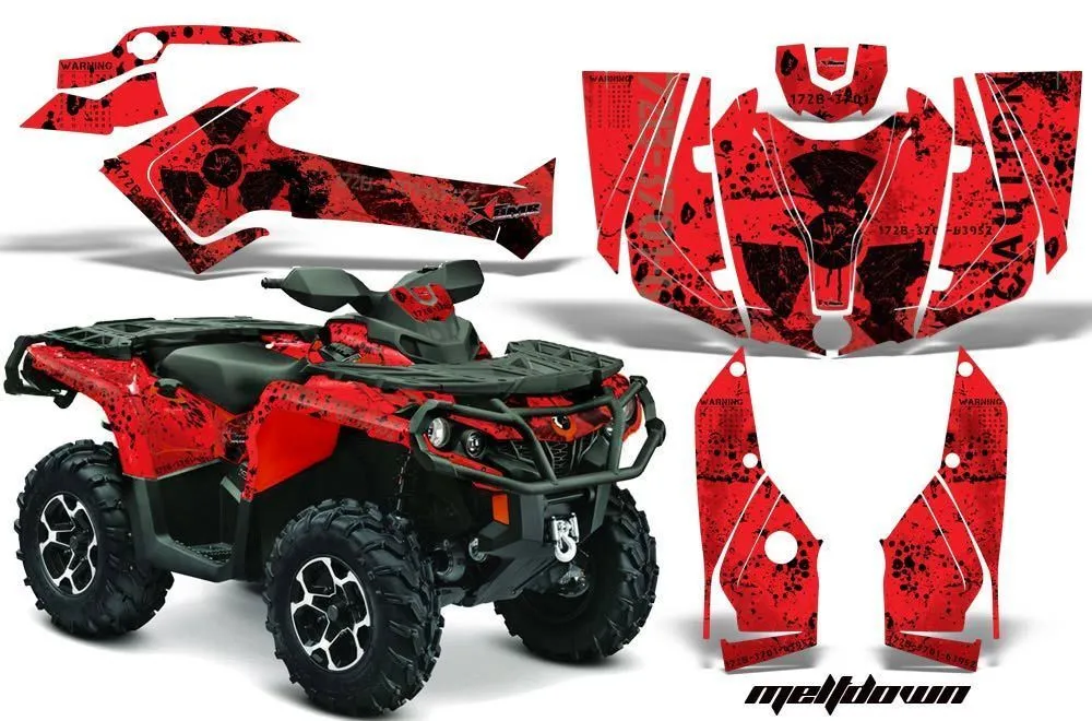 Can Am Outlander XT / DPS / SST ATV Graphic Kit - 2013-2016 Meltdown Red