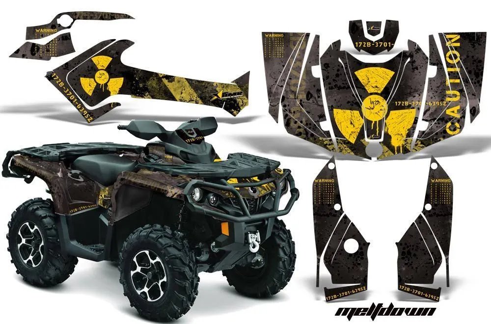 Can Am Outlander XT / DPS / SST ATV Graphic Kit - 2013-2016 Meltdown Yellow