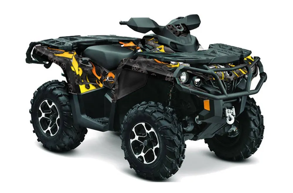 Can Am Outlander XT / DPS / SST ATV Graphic Kit - 2013-2016 Motorhead Black