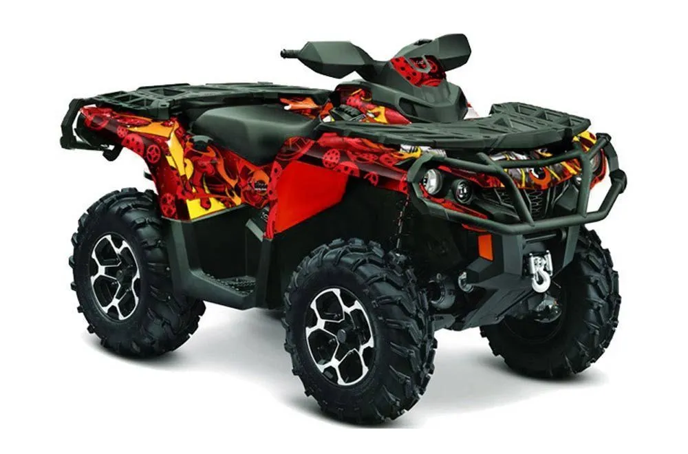 Can Am Outlander XT / DPS / SST ATV Graphic Kit - 2013-2016 Motorhead Red