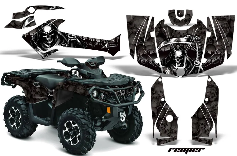 Can Am Outlander XT / DPS / SST ATV Graphic Kit - 2013-2016 Reaper Black