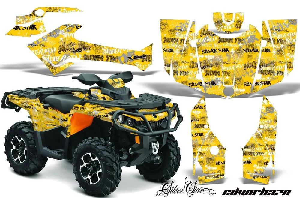 Can Am Outlander XT / DPS / SST ATV Graphic Kit - 2013-2016 Silver Star - -Silverhaze Yellow