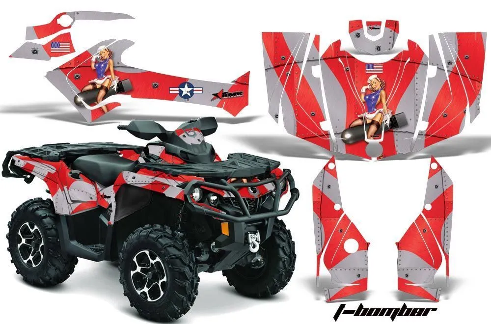 Can Am Outlander XT / DPS / SST ATV Graphic Kit - 2013-2016 T Bomber Red