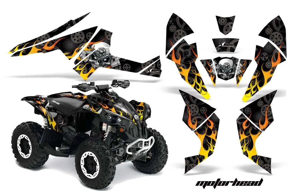 Can Am Renegade 500 / 800 / 1000 ATV Graphic Kit - All Years Motorhead Black