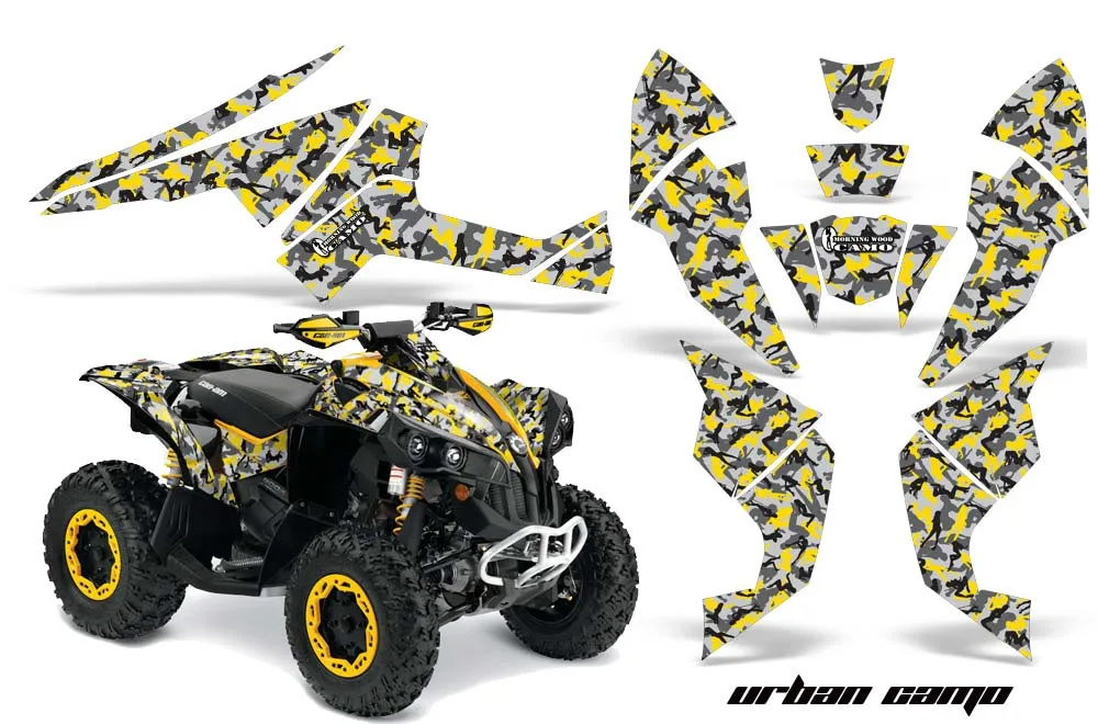 Can Am Renegade 500 / 800 / 1000 ATV Graphic Kit - All Years Urban Camo Yellow