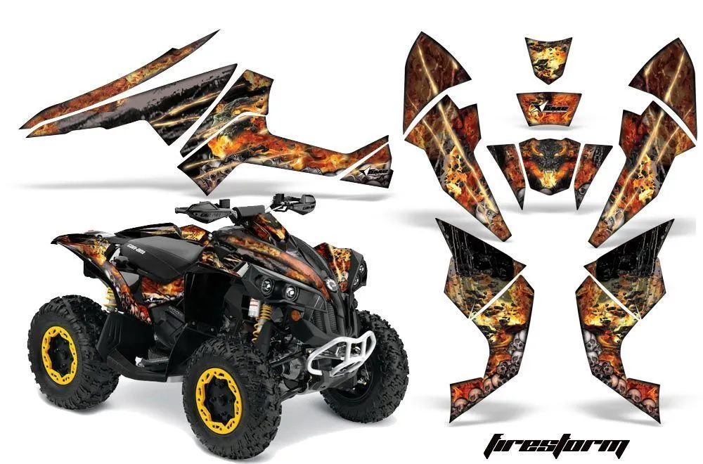 Can Am Renegade 500x/r / 800x/r ATV Graphic Kit - All Years Firestorm Black