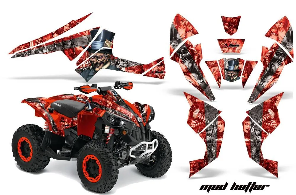 Can Am Renegade 500x/r / 800x/r ATV Graphic Kit - All Years Mad Hatter Silver